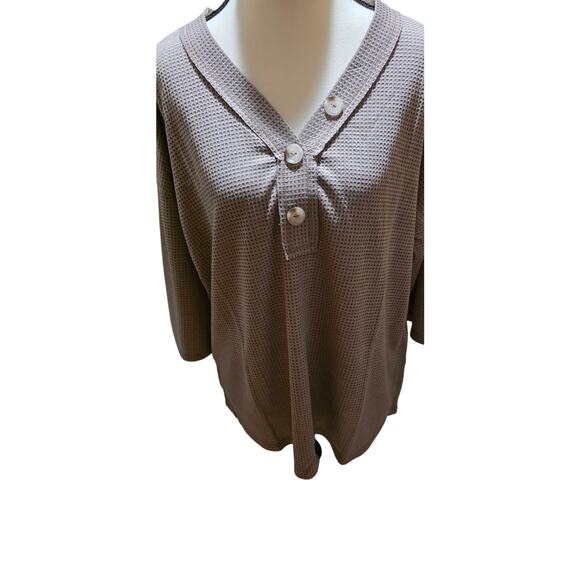 Andree by Unit Soft Gray Knit Top – 3/4 Sleeve – S - Picture 2 of 5